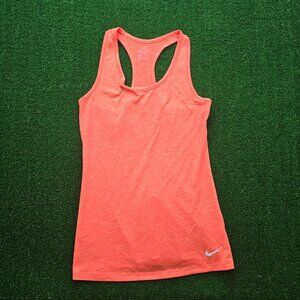 Nike Womens Tank Top XS Orange Sleeveless Dri-Fit Activewear Yoga Running‎ Gym